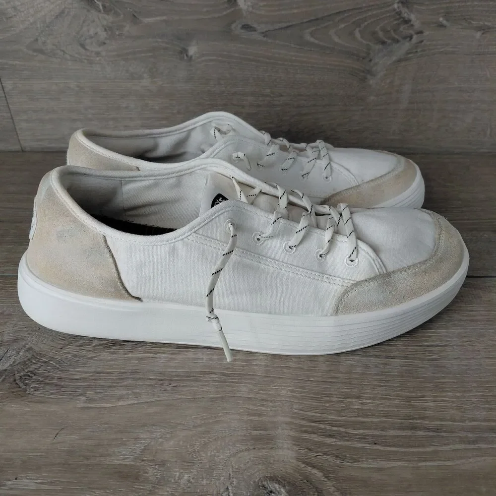 Hey Dude Shoes Mens 11 White Two Tone Cody M Essentials Casual Lace Up Sneakers
